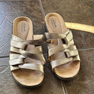 Clarks Metallic Slide Sandals